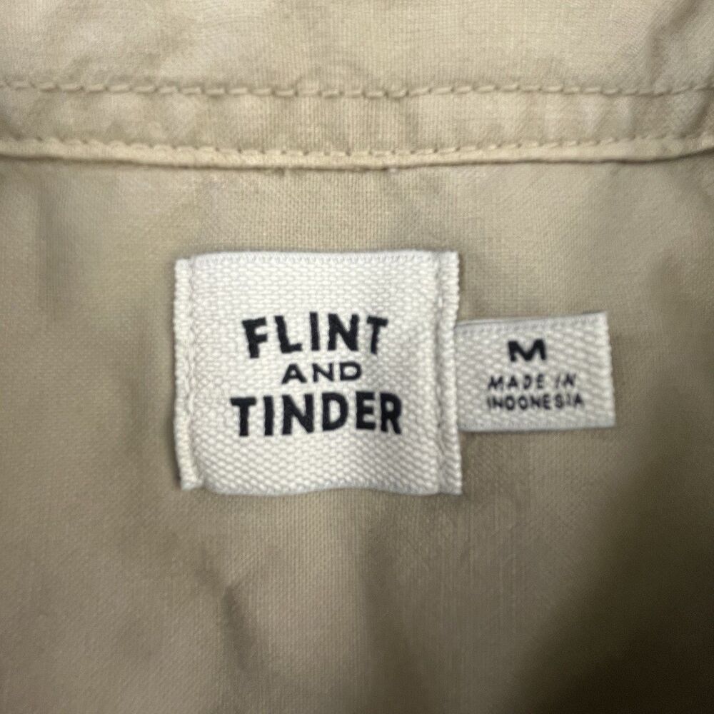 Flint and Tinder Stretch Canvas Expedition Shirt Men’s Medium Tan Chest Pockets - Picture 4 of 10